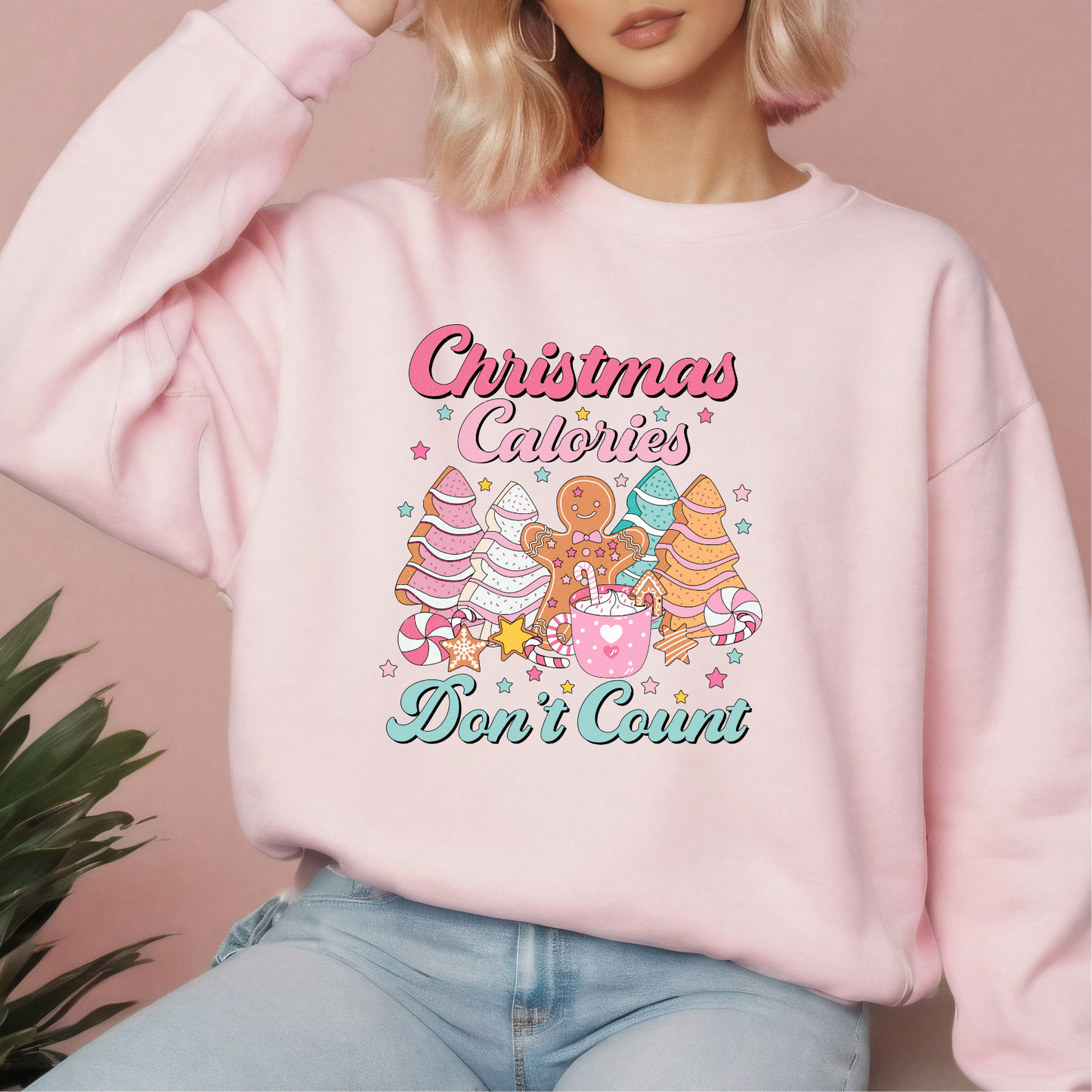 Pink Christmas Calories Don't Count