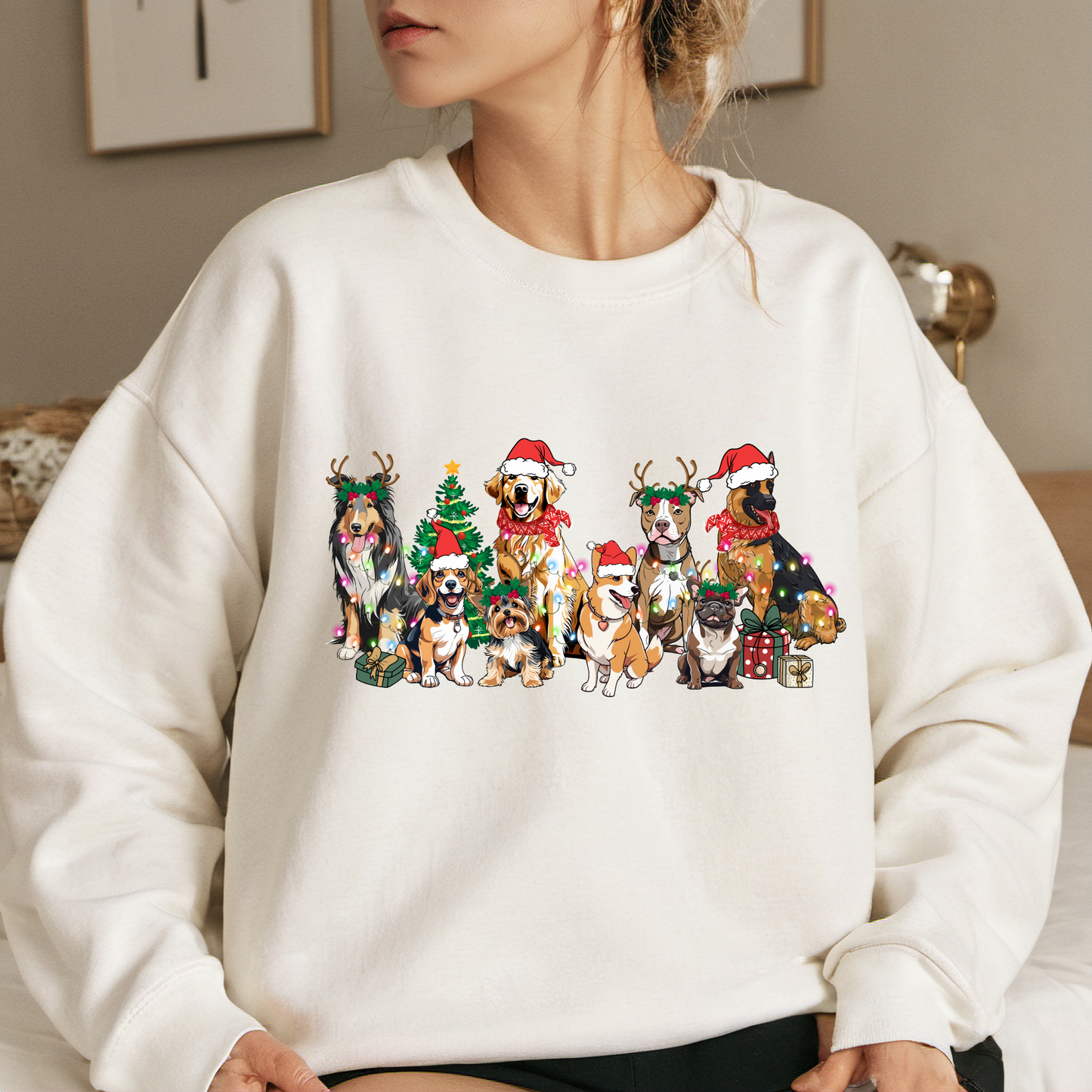 Different Breeds of Dogs at Christmas