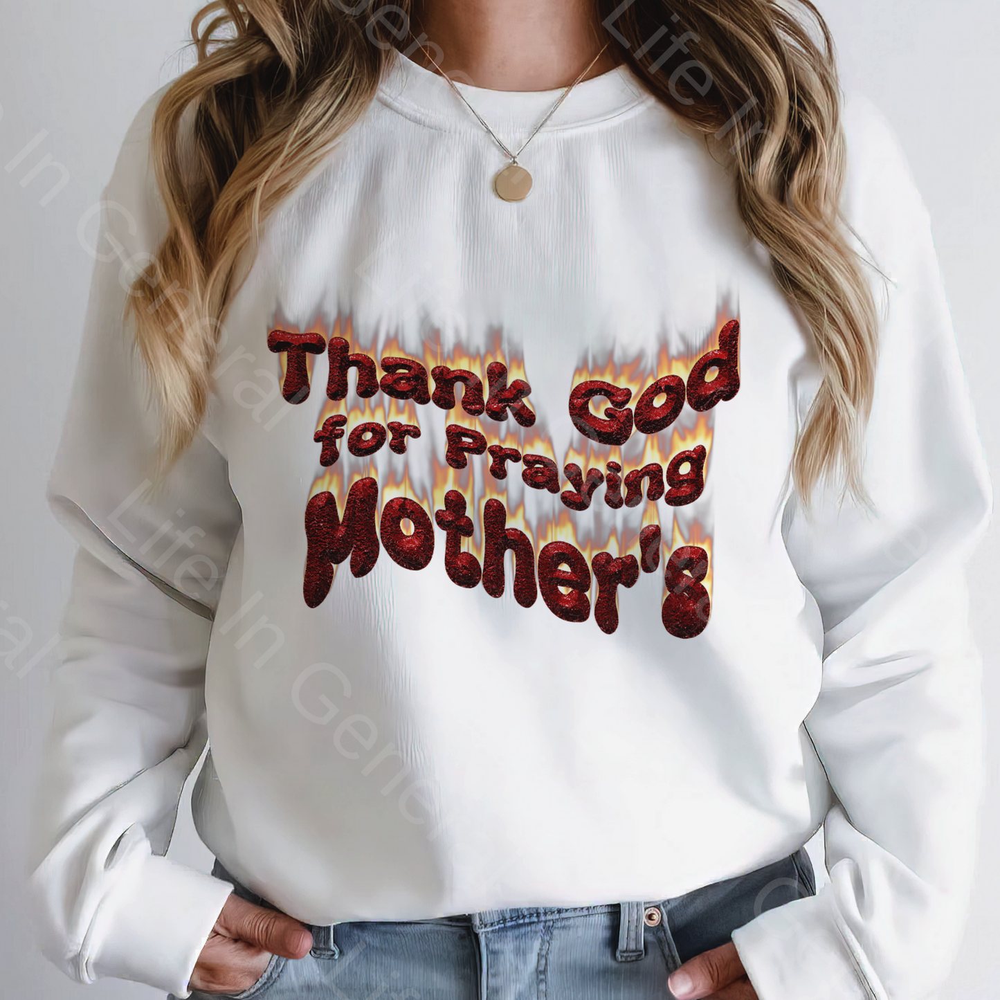 Thank God for Praying Mother's Print