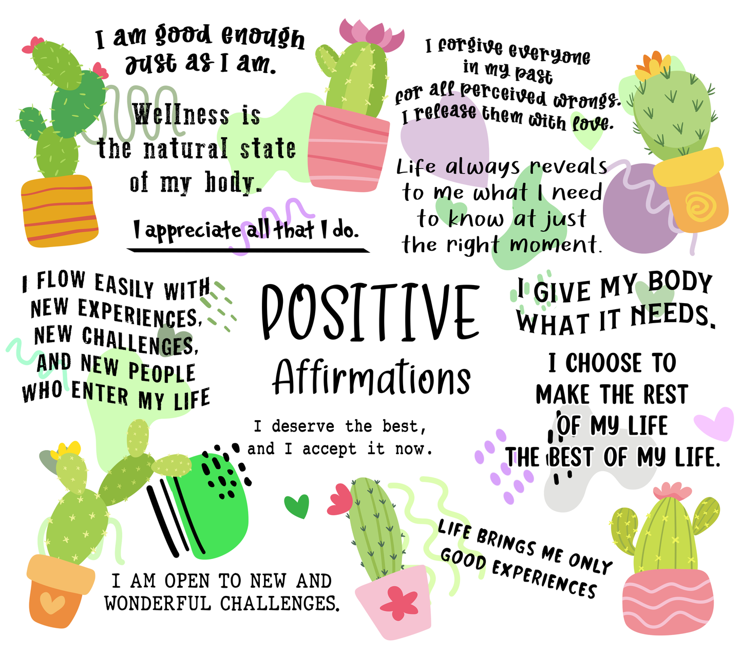 Cactus Daily Affirmation Transfer