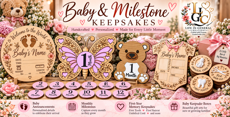 Baby & Milestone Keepsakes collection by Life in General Creations