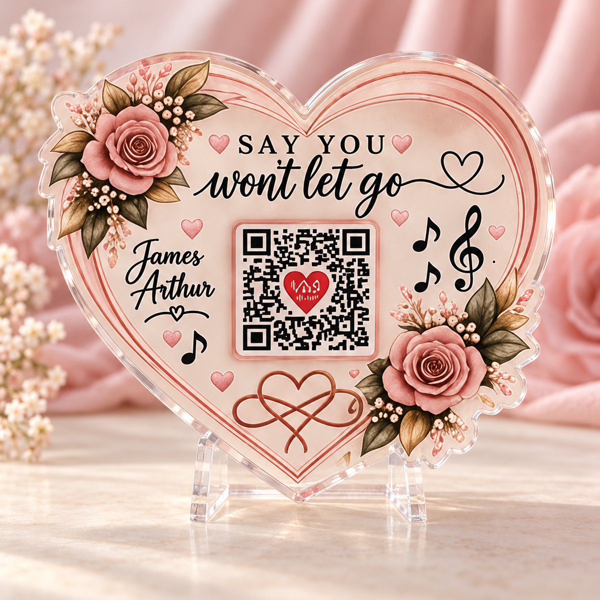 Personalized Heart Music Playlist Plaque ♡