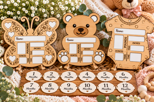 Personalized Wooden Baby Birth Announcement