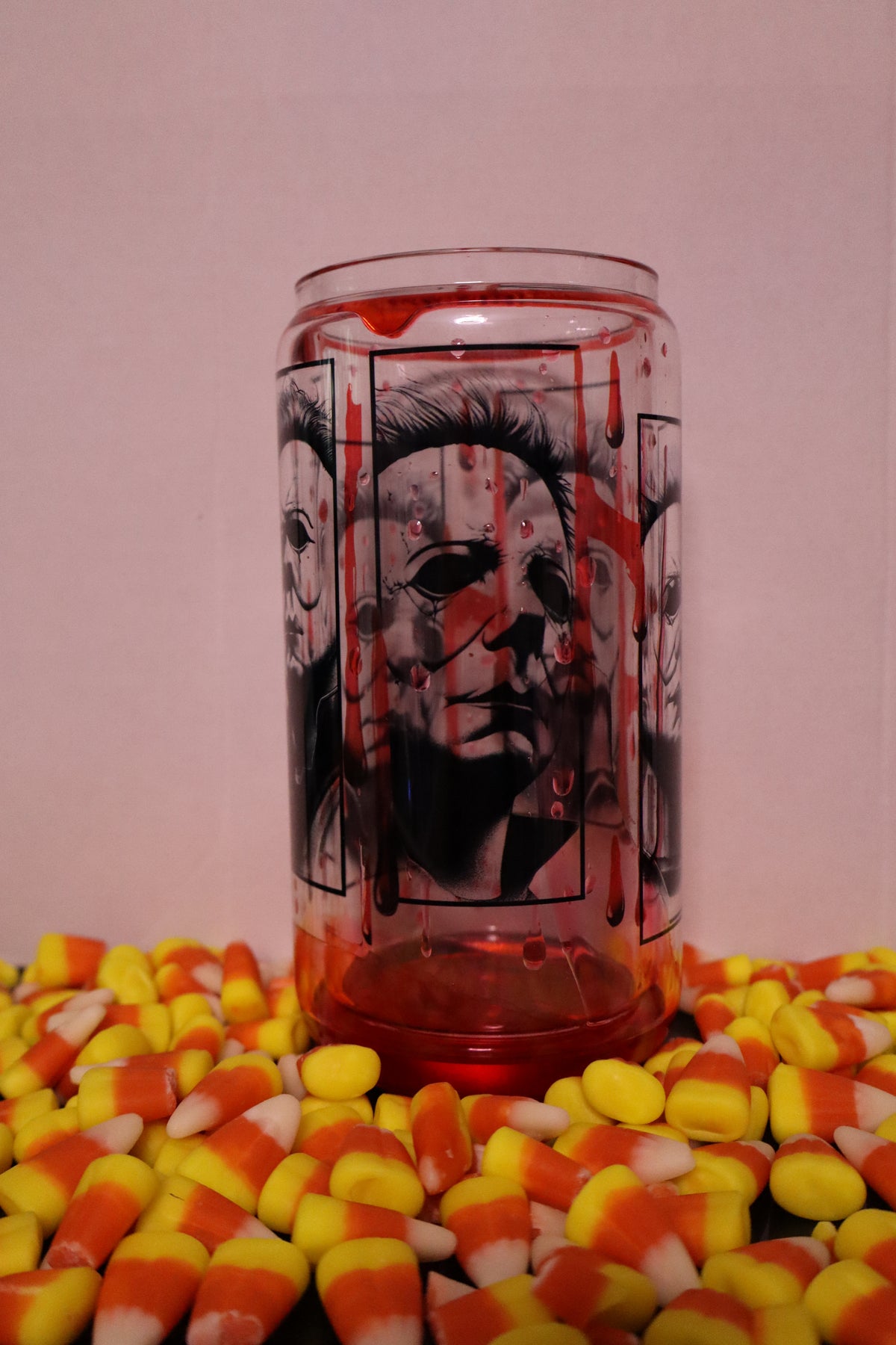 Halloween Horror Snow Globe Glass Can – 16 oz