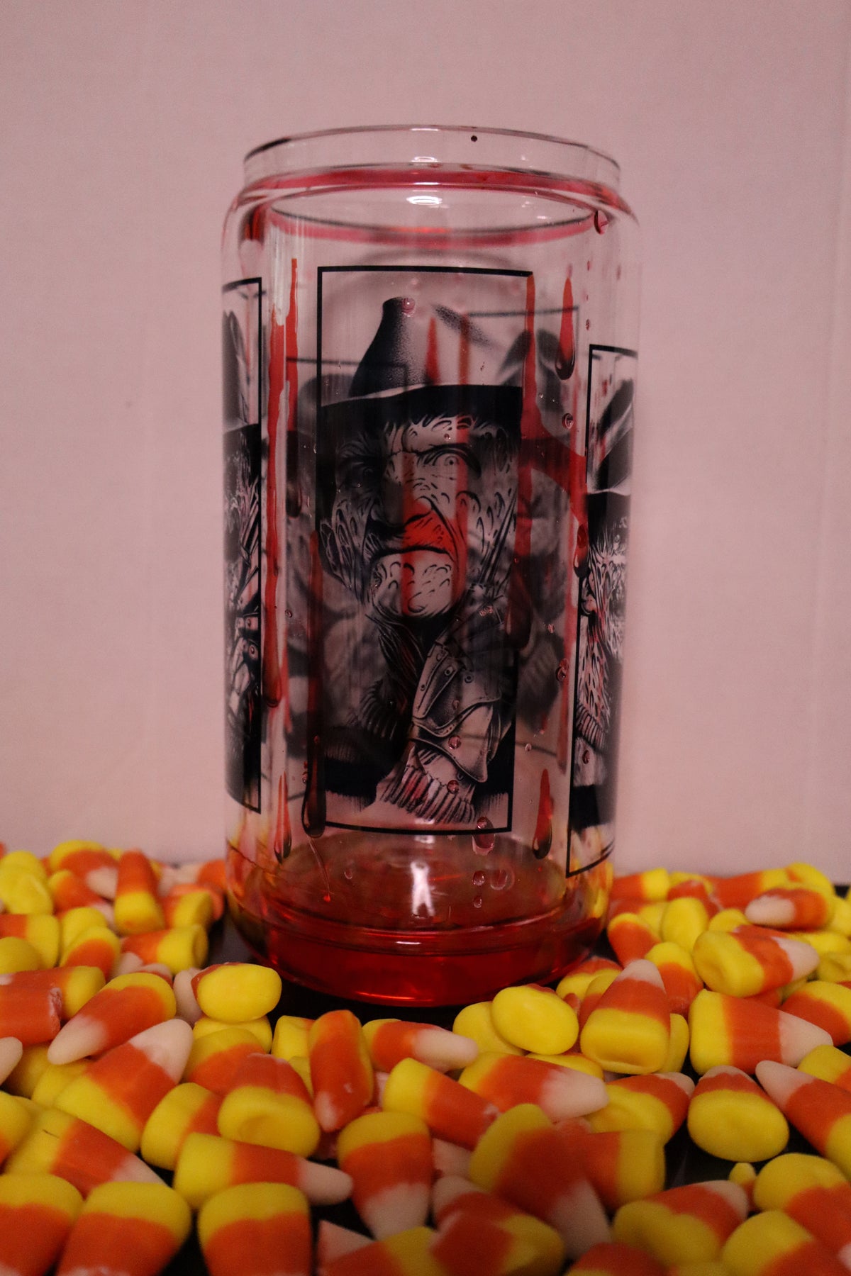Halloween Horror Snow Globe Glass Can – 16 oz