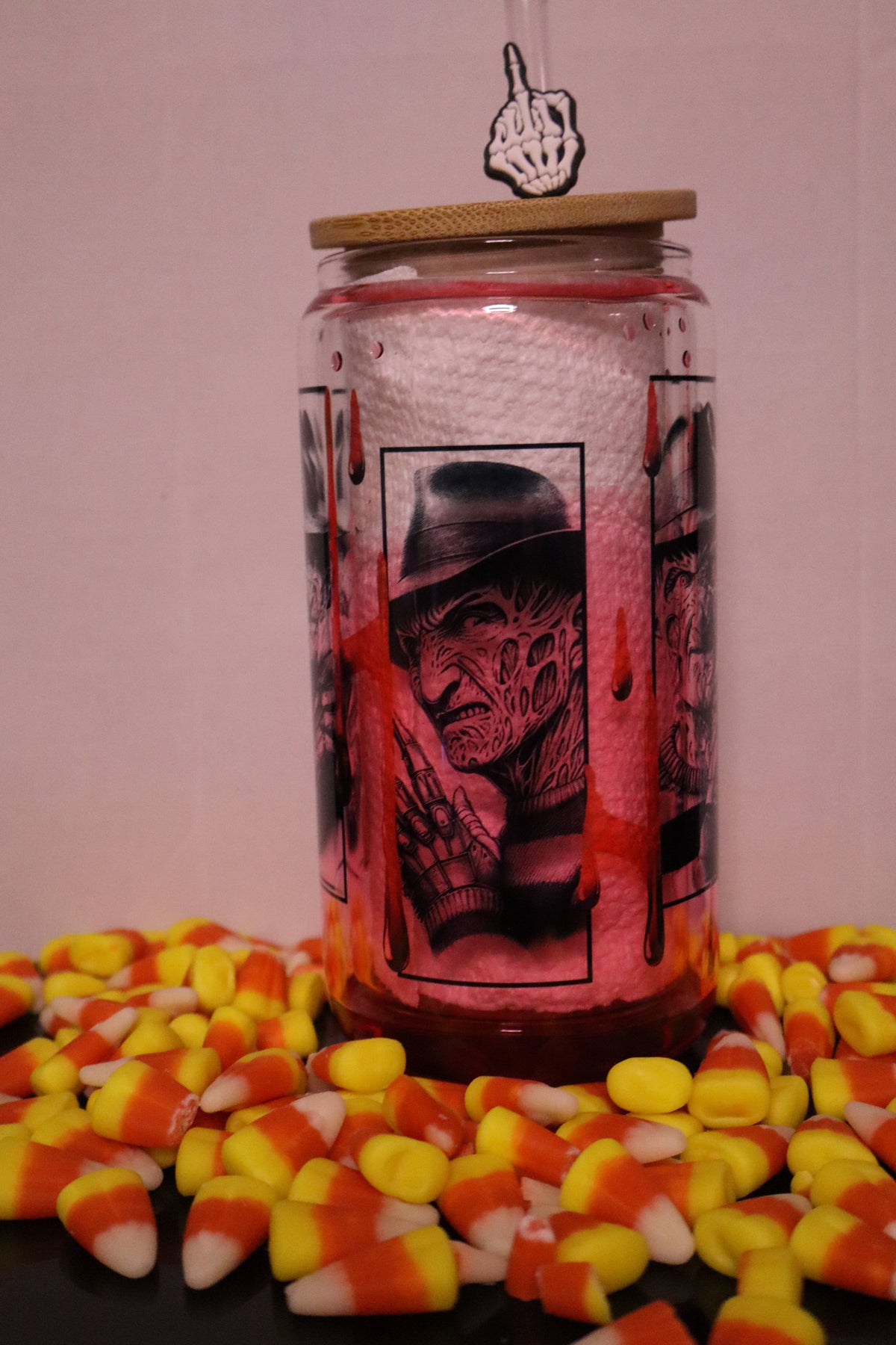 Halloween Horror Snow Globe Glass Can – 16 oz