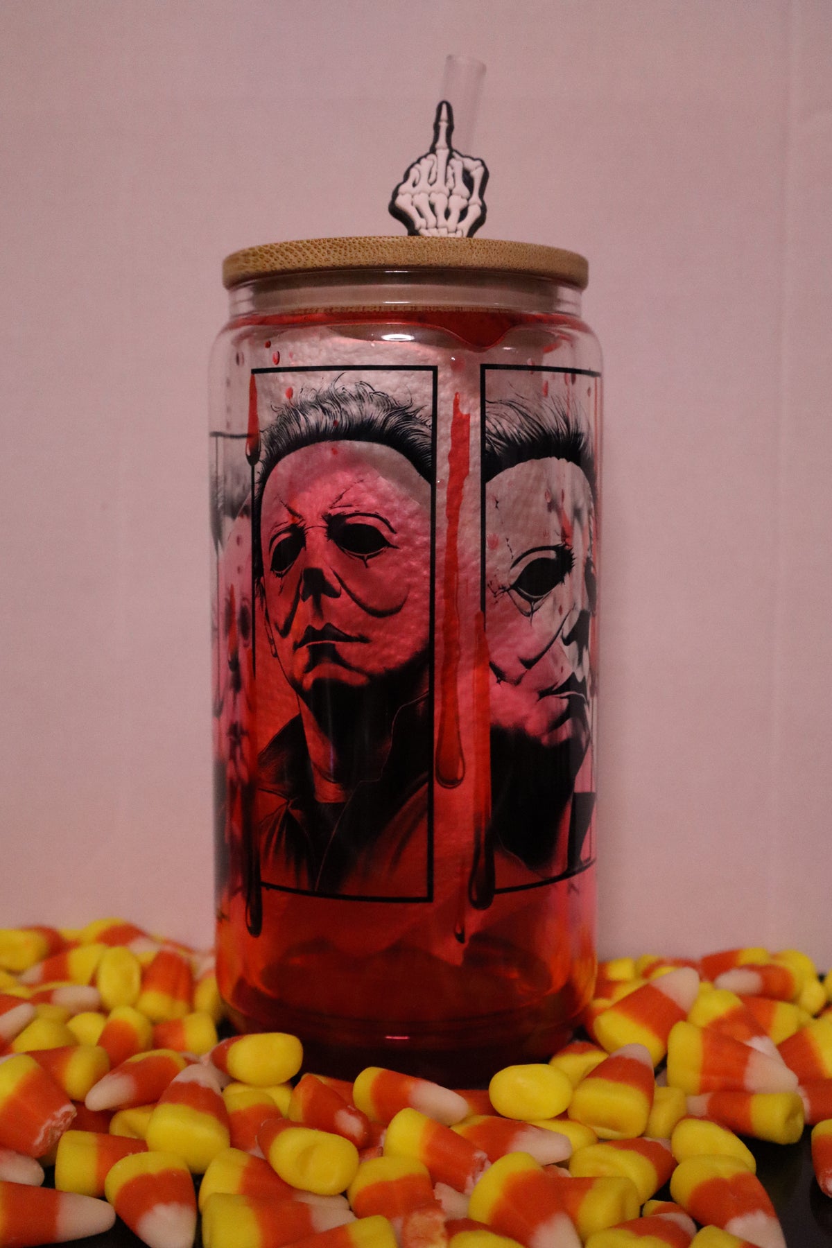 Halloween Horror Snow Globe Glass Can – 16 oz