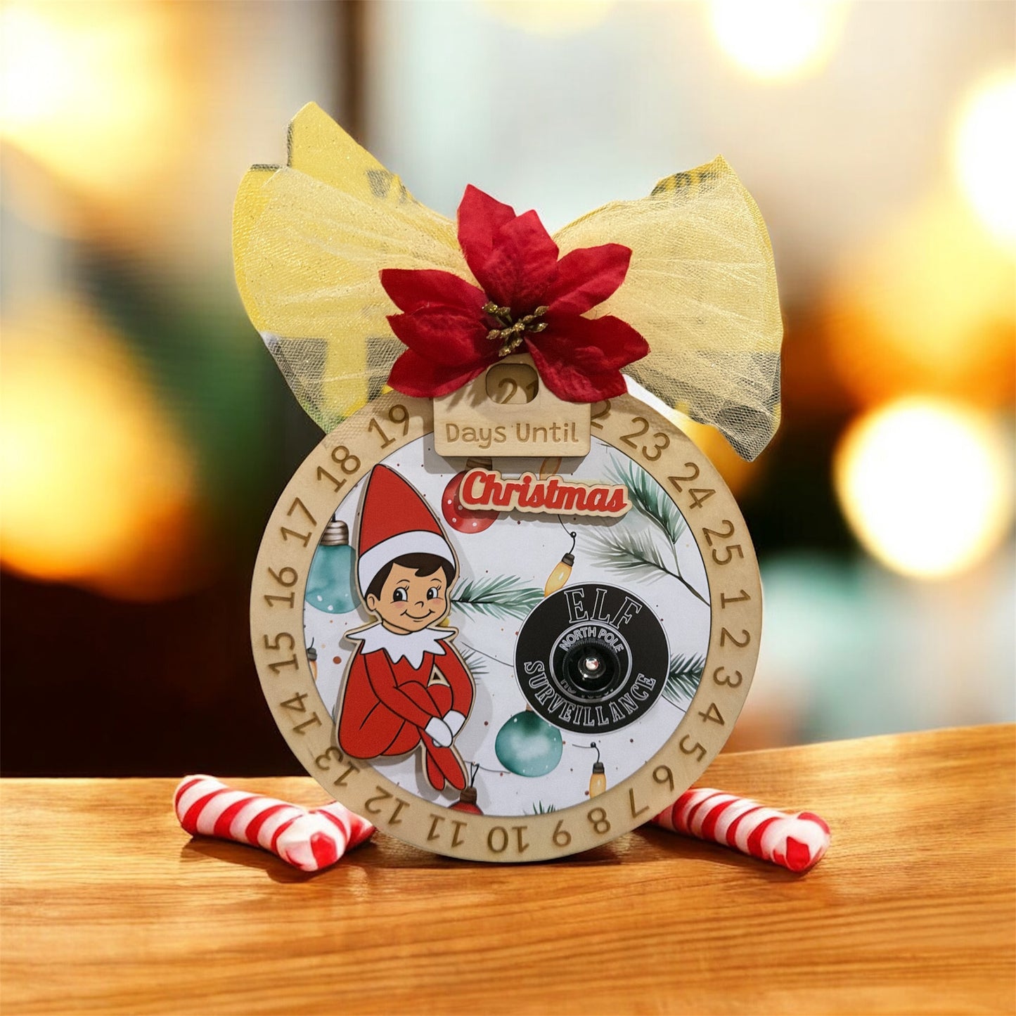 ✨ Elf Christmas Countdown • Santa Cam Ornament