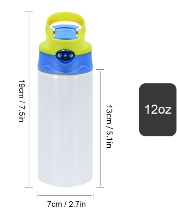 12oz Straight Top Flip Kids Water Bottle