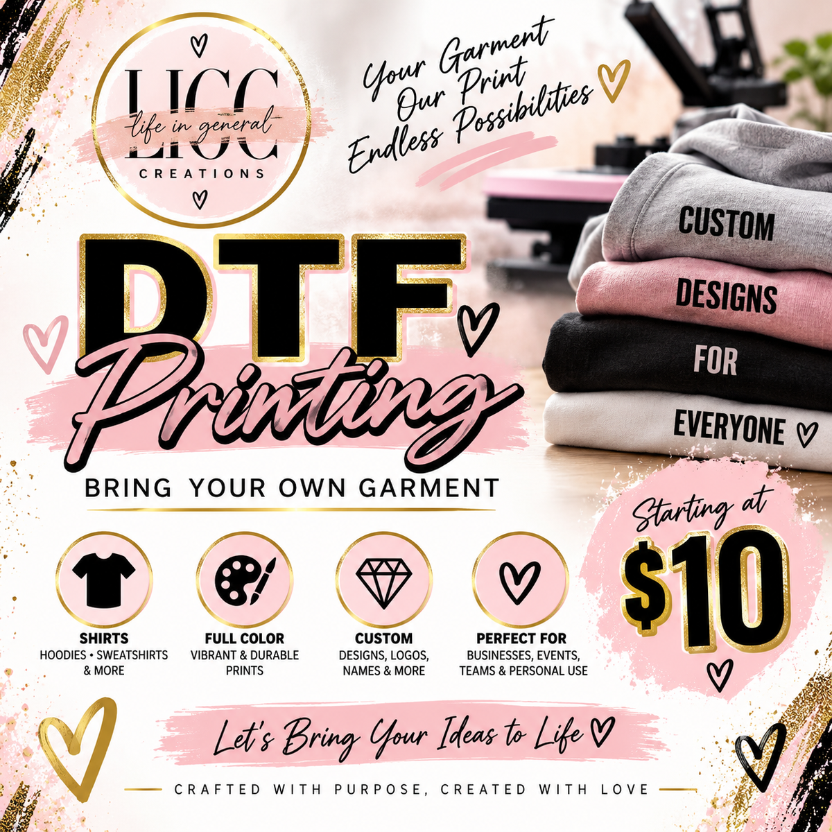 DTF Printing – Bring Your Own Garment