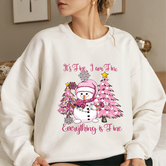 It's fine, I am fine, Everything is fine Pink snowman