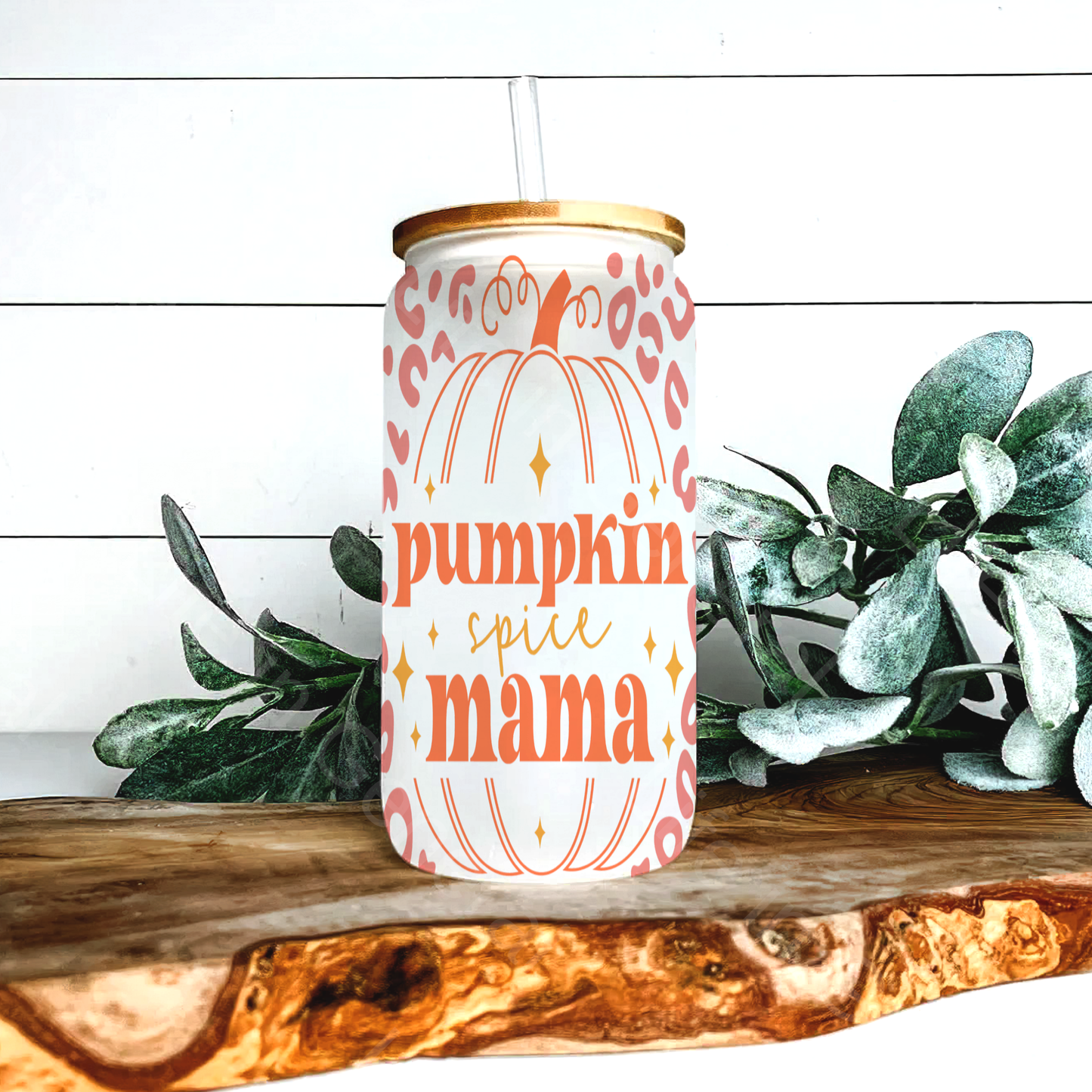 16 oz Pumpkin Mama Frosted Libby Glass