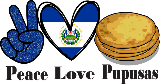 16oz Glass Can/Libbey Sublimation Frost Peace Love Pupusas