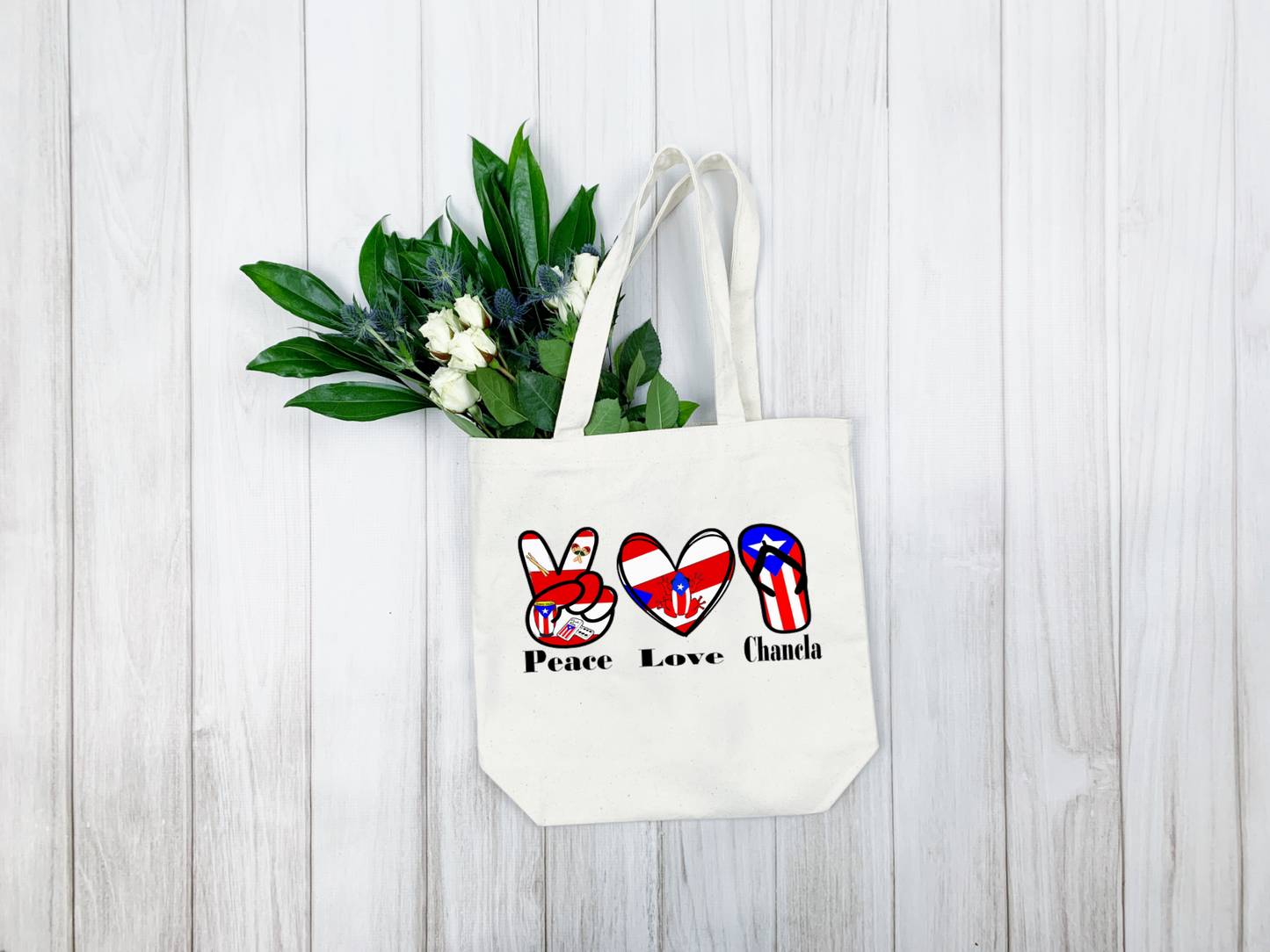 Love Peace Chancla Tote Bag