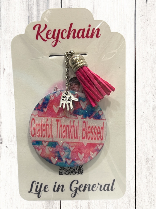 Grateful Thankful and Blessed   Keychains