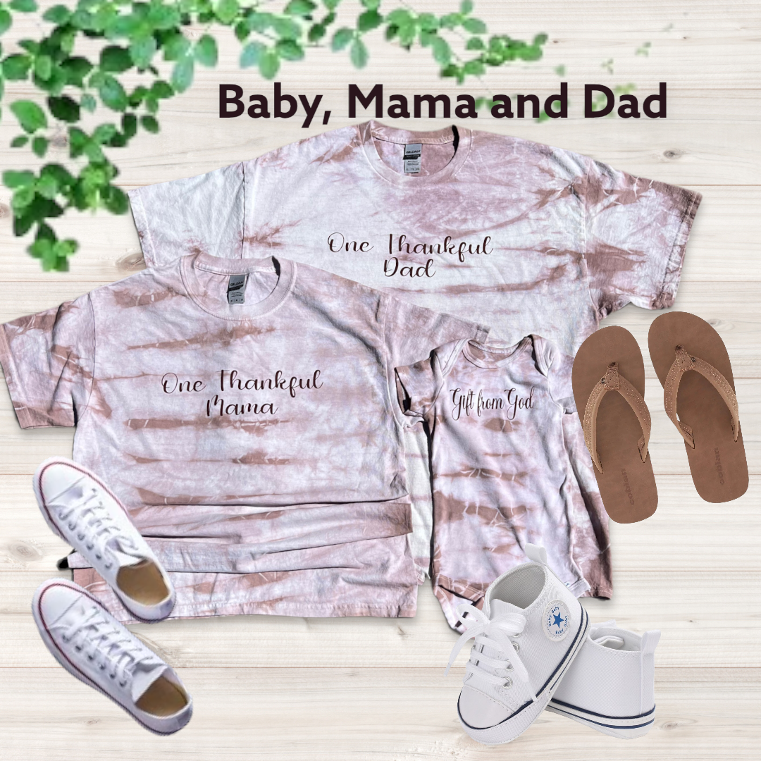 Tie Dye Baby, Mom, Dad Matching Tshirts