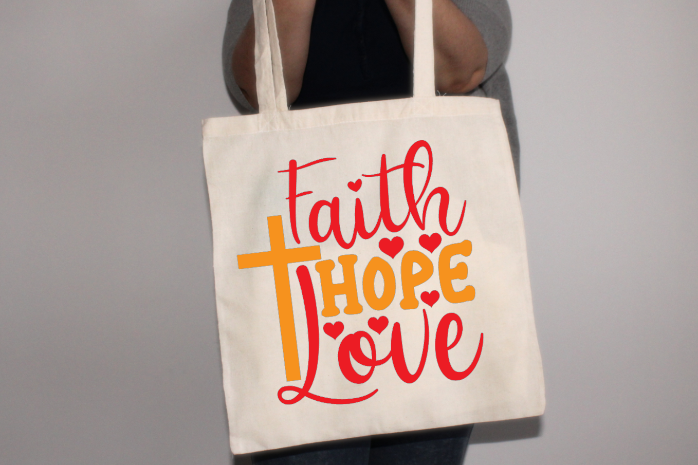 Faith Hope Love Canvas Tote Bag