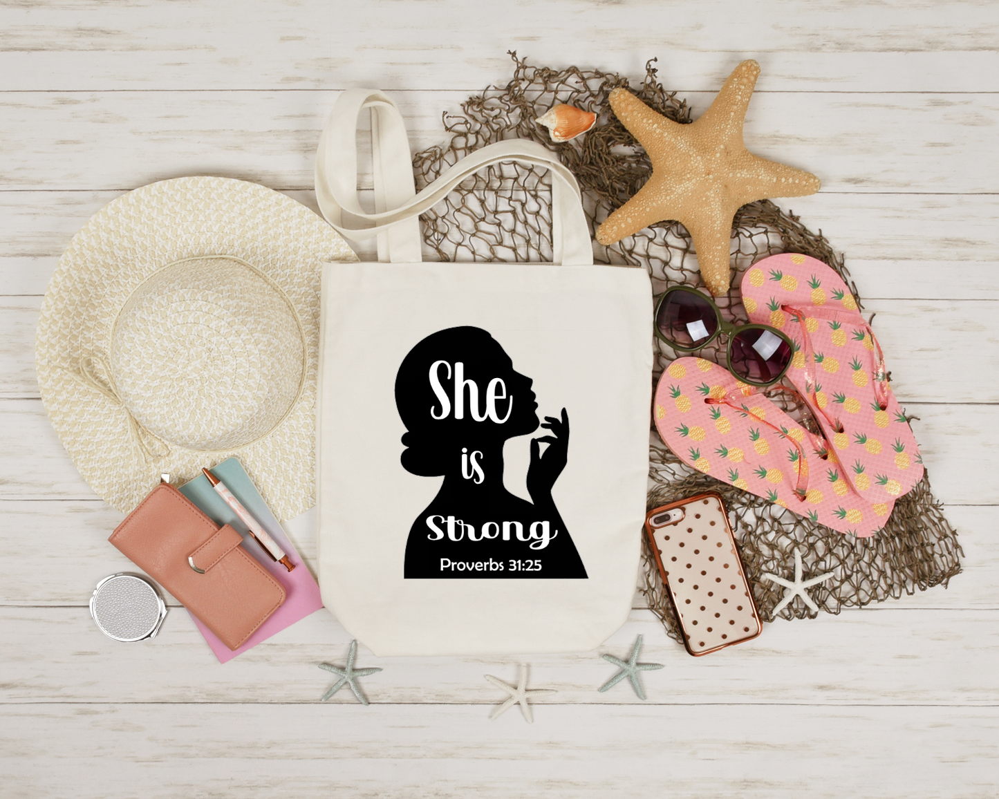 She is Strong Canvas Tote Bag